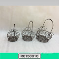 2015 New Style Wrought Iron Basket Set of 3 Home Decoration